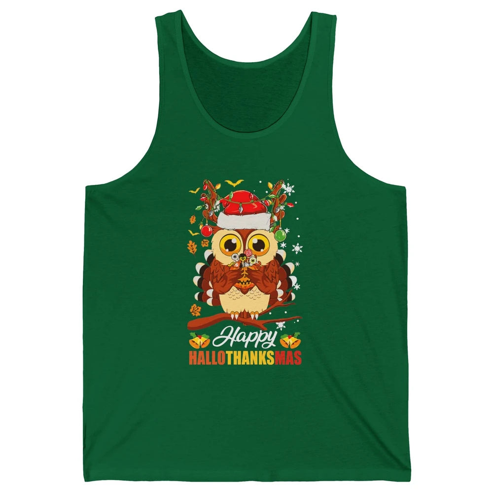 Owl Halloween Owl Thanksgiving Owl Christmas Owl Lovers Gift Unisex Jersey Tank