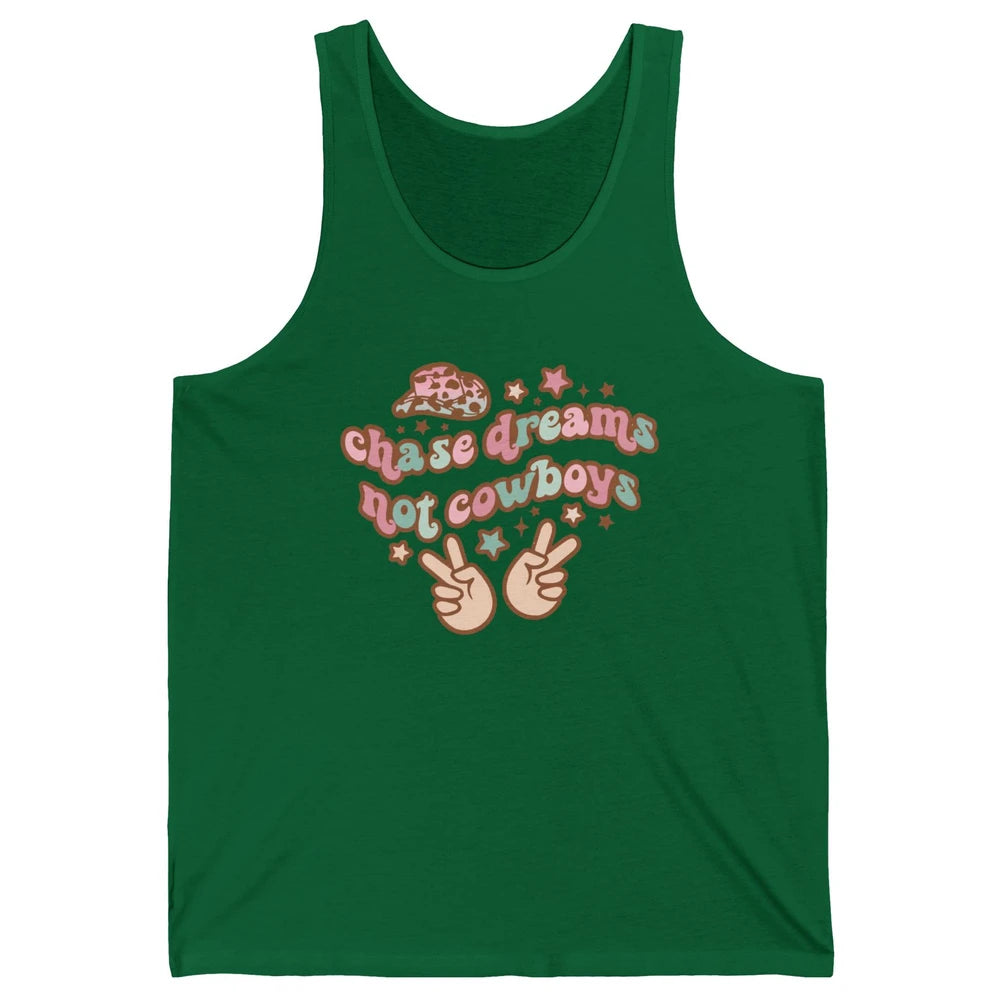 Retro Chase Dreams Not Cowboys Groovy Hippie Western Country Unisex Jersey Tank