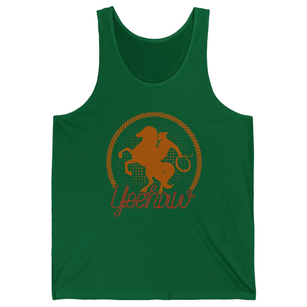 Retro Cowboy Lasso Hat Yeehaw Western Country Cowgirls Horse Unisex Jersey Tank
