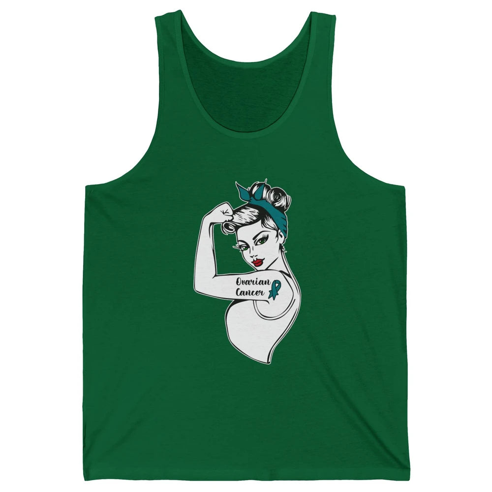Ovarian Cancer Girl Power Women Bandana Cancer Warrior Unisex Jersey Tank