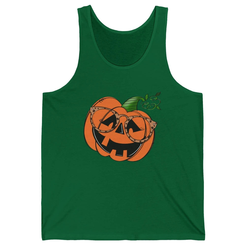 Optometrist Pumpkin Leopard Glasses Halloween Optician Gift Unisex Jersey Tank