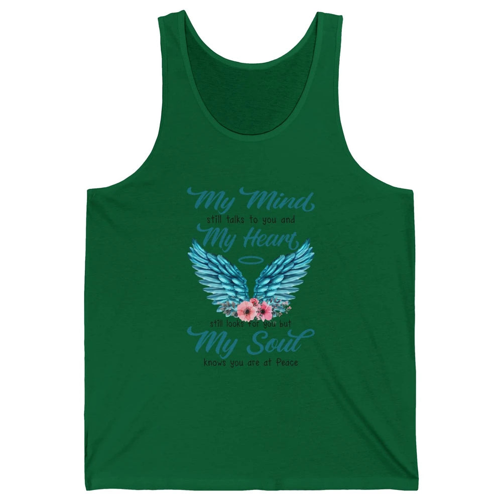 Mom Dad In Heaven My Minds Still Talks To You Memorial Gift Unisex Jersey Tank