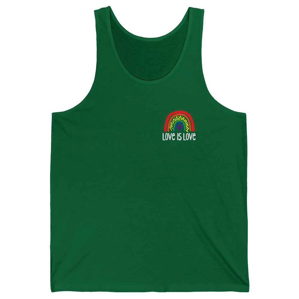 Rainbow Love Is Love LGBT Gay Pride Month Rainbow Flag Unisex Jersey Tank