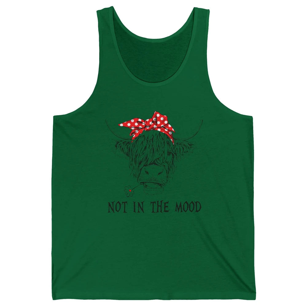 Funny Highland Cow Bandana Not In The Mood Western Cattle Unisex Jersey Tank