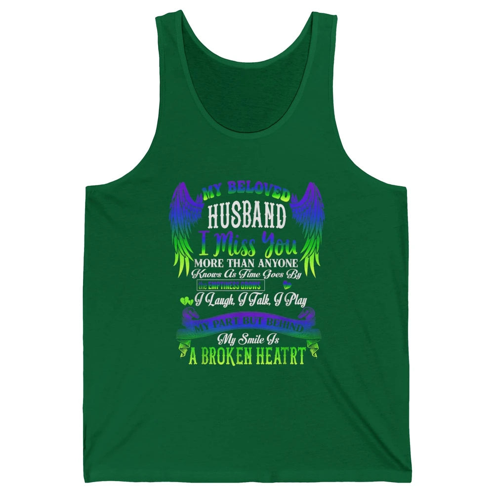 My Husband My Angel In Heaven Love Miss You Husband Wings Unisex Jersey Tank