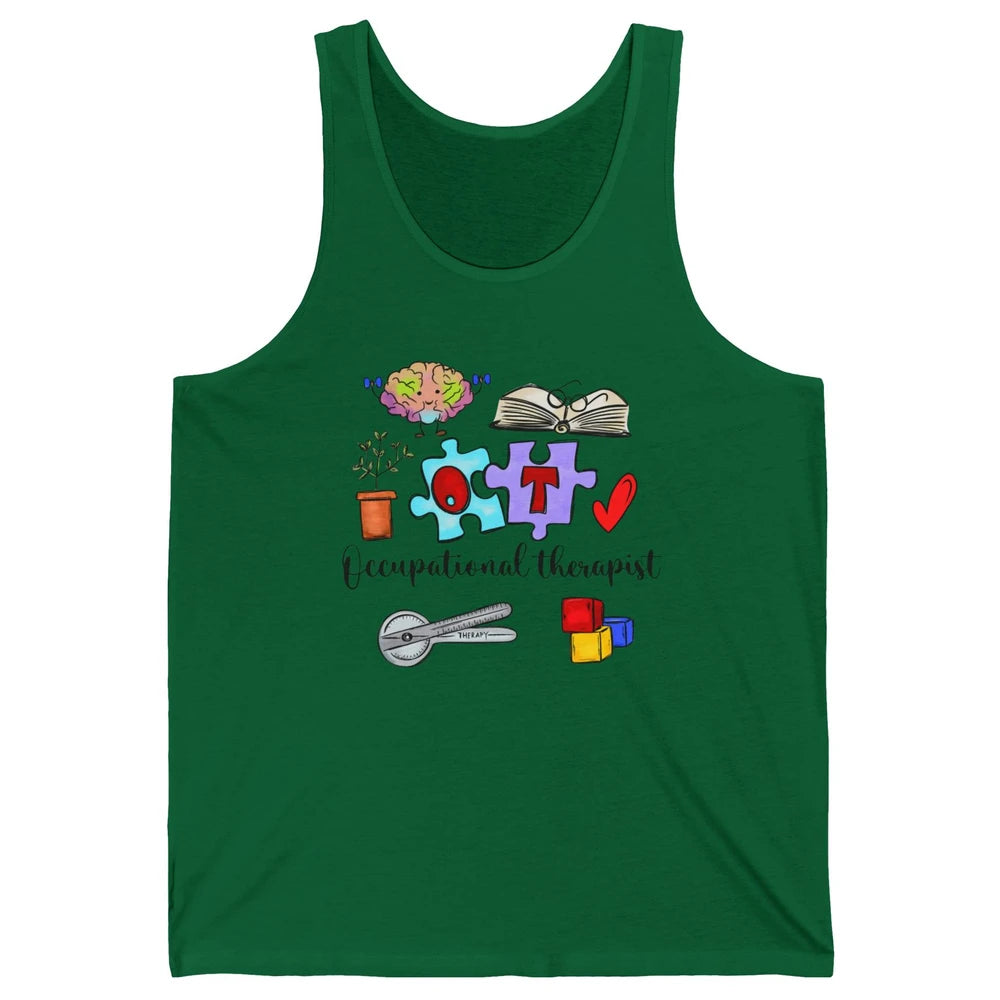 Occupational Therapist Symbols Hand Drawn OT Appreciation Unisex Jersey Tank