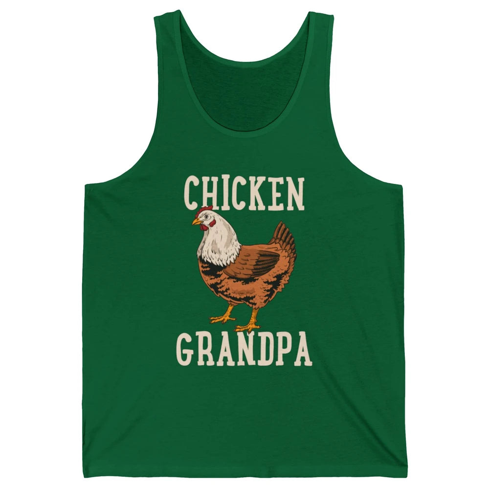 Retro Chicken Grandpa Funny Grandfather Vintage Farm Animal Unisex Jersey Tank