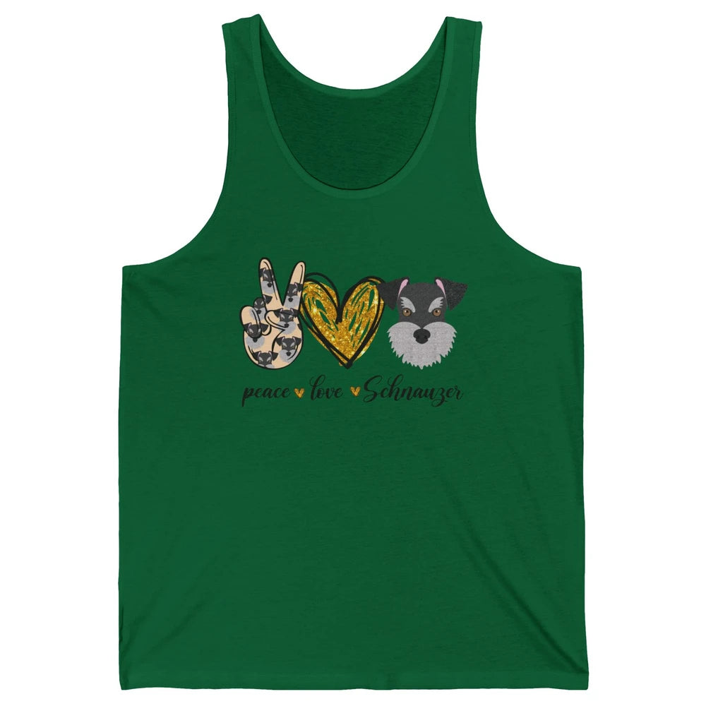 Peace Love Schnauzer Dog Lover Schnauzer Dad Mom Gift Unisex Jersey Tank