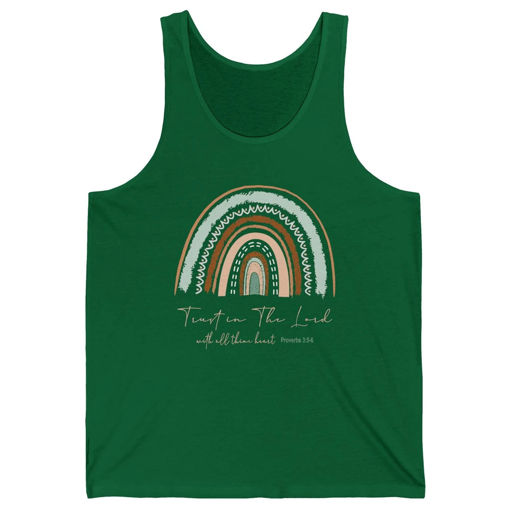 Rainbow Trust In The Lord With All Heart Christian Religious Unisex Jersey Tank