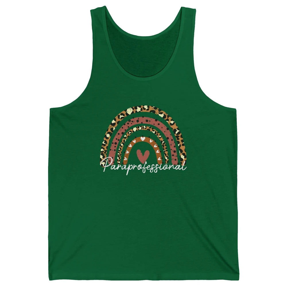 Retro Paraprofessional Life Rainbow Leopard Para Teacher Unisex Jersey Tank