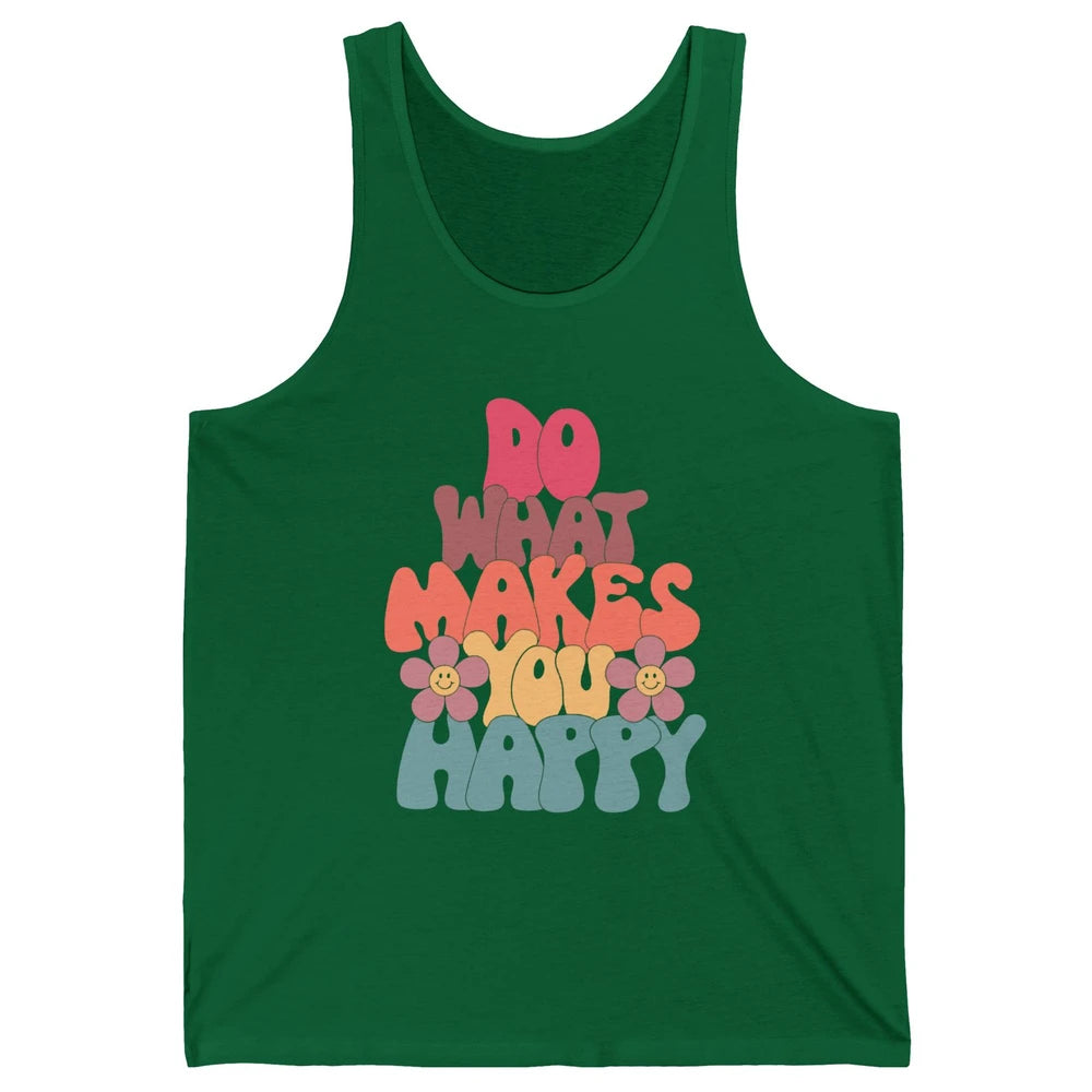 Retro Do What Makes You Happy Smiling Face Peace Lovers Unisex Jersey Tank