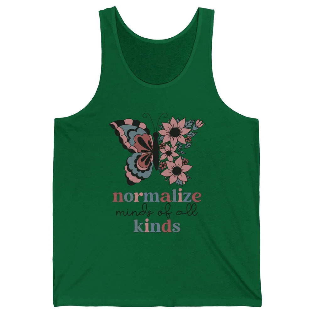 Normalize Minds Of All Kinds Sped Teacher Floral Butterfly Unisex Jersey Tank
