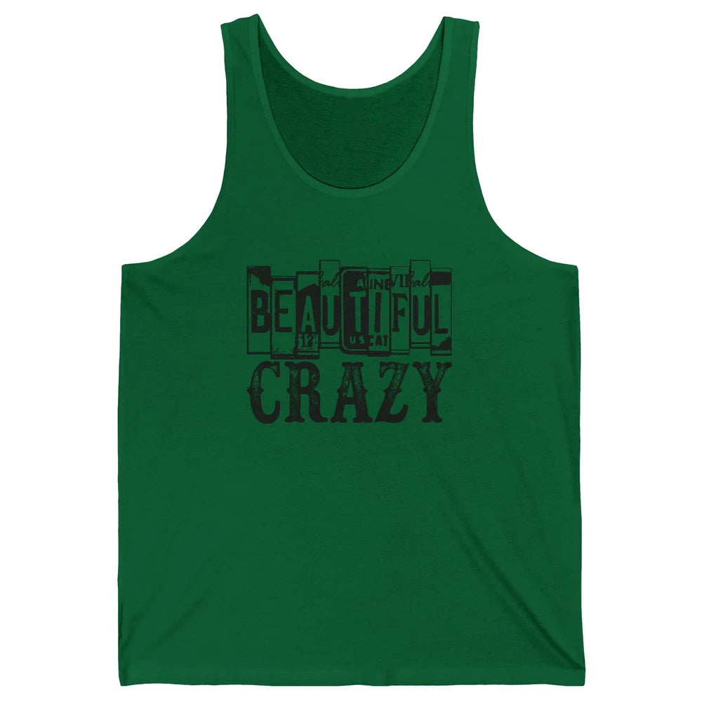 Retro Beautiful Crazy Western Cowgirl Country Music Lovers Unisex Jersey Tank