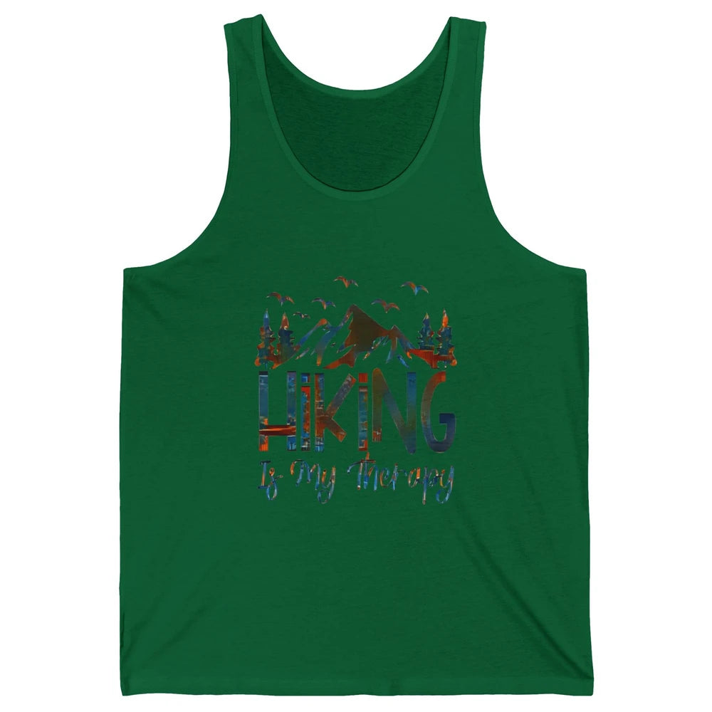 Hiking Is My Therapy Mountain Hike Wander Camping Outdoor Unisex Jersey Tank