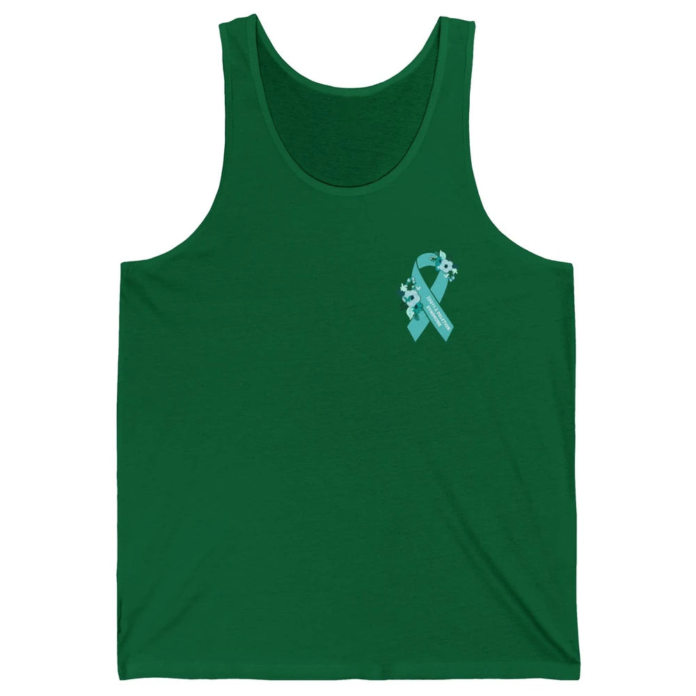 22q11.2 Deletion Syndrome Awareness Floral Teal Rainbow Unisex Jersey Tank