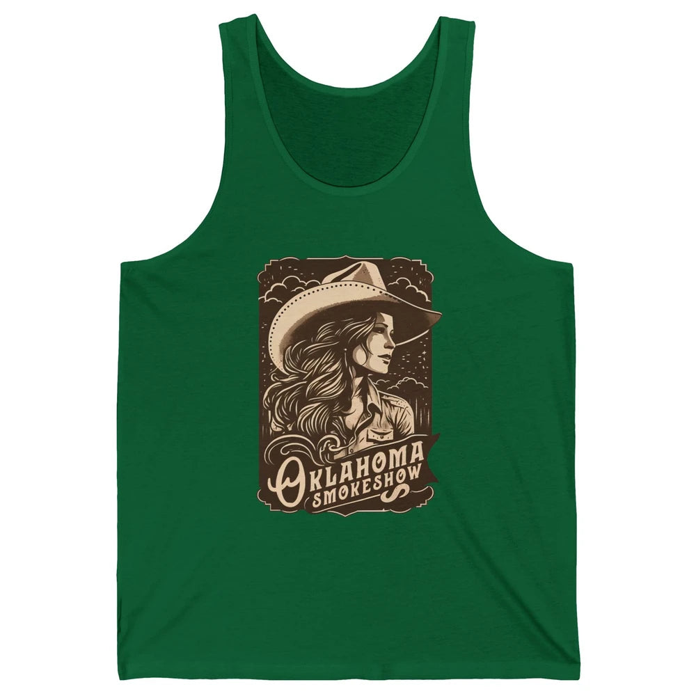 Retro Cowgirl Oklahoma Smokeshow Western Country Small Town Unisex Jersey Tank