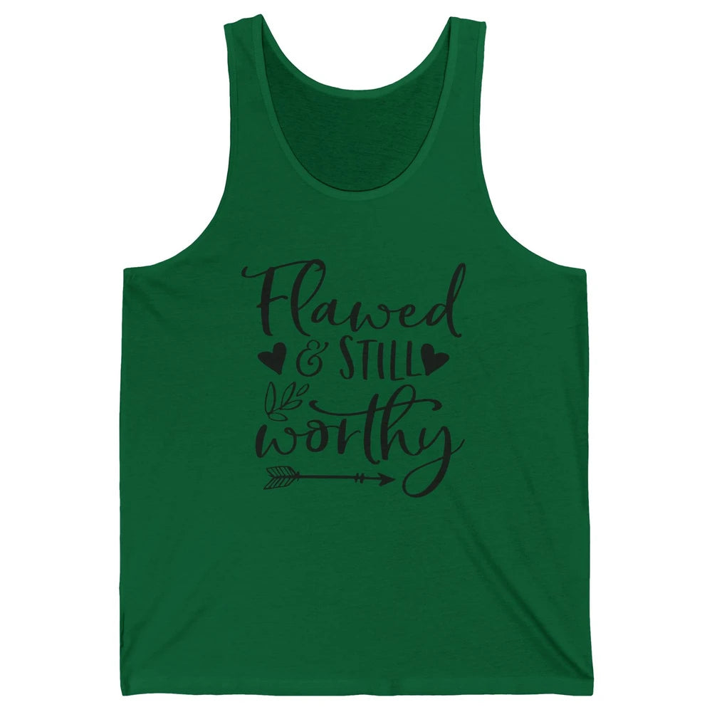 Retro Flawed But Still Worthy Bible Christian Religious Unisex Jersey Tank