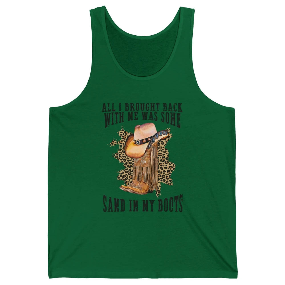 Retro Leopard Sand In My Boot Western Country Cowgirl Cowboy Unisex Jersey Tank