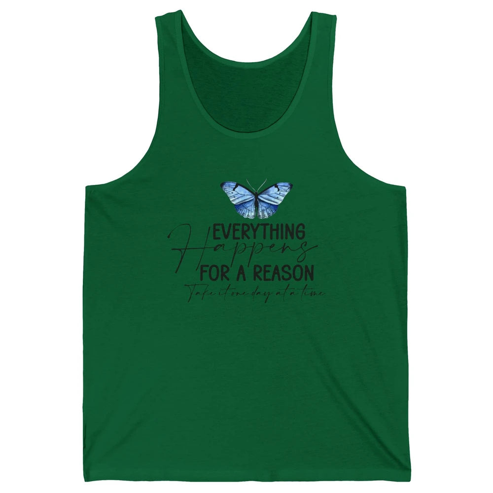 Retro Groovy Everything Happens For A Reason Inspirational Unisex Jersey Tank