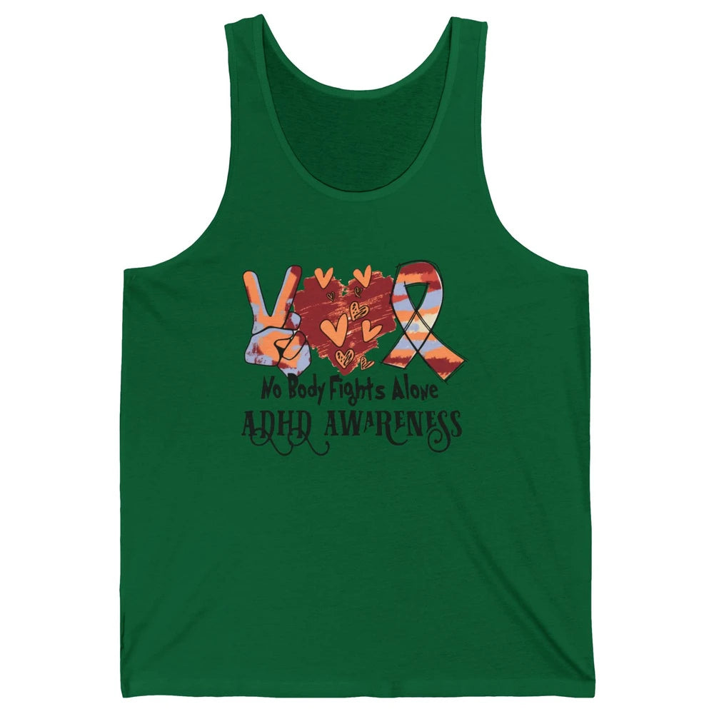 ADHD Awareness Nobody Fights Alone Support ADHD Warrior Unisex Jersey Tank