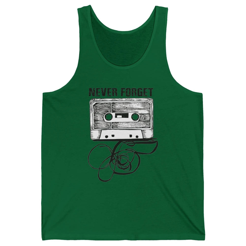 Retro 70s 80s 90s Never Forget Tape Cassette Pencil Music Unisex Jersey Tank