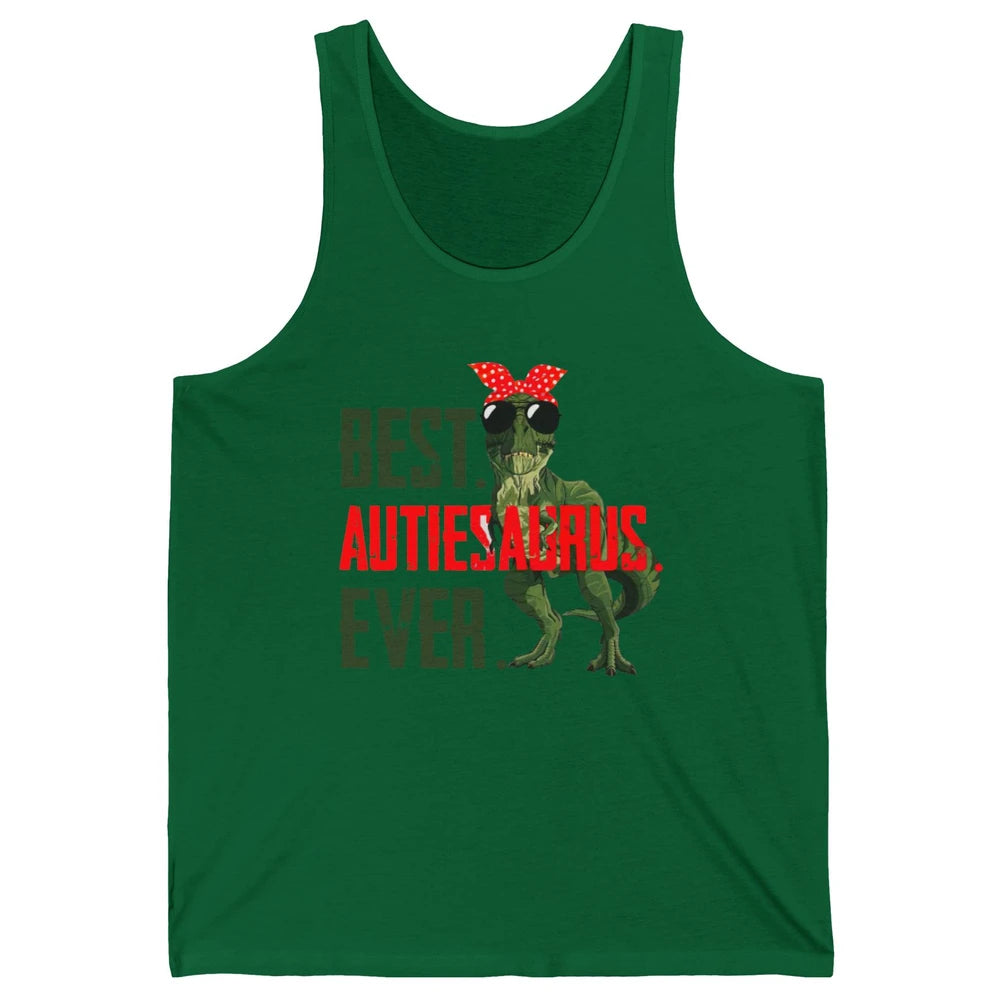 Retro Funny T Rex Best Auntiesaurus Ever Dinosaur Aunt Gift Unisex Jersey Tank