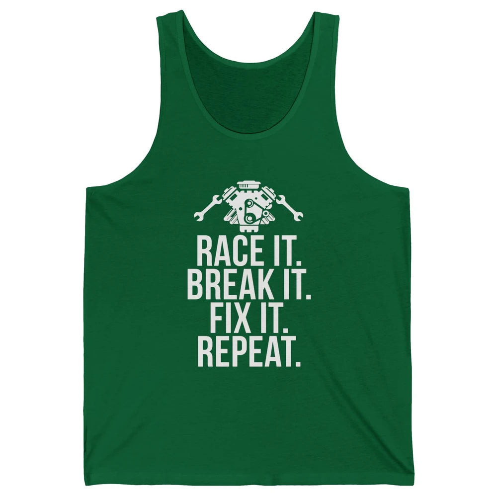 Race Break Fix It Dirt Racing Retro Sprint Car Speed Truck Unisex Jersey Tank