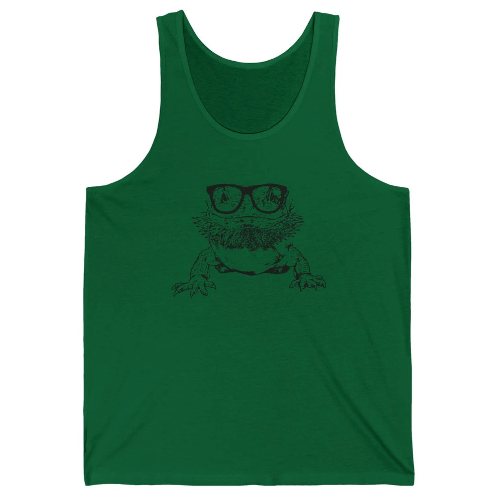 Funny Bearded Dragon Cute Reptile Lizard Nerdy Glass Animal Unisex Jersey Tank