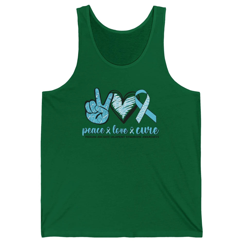 Median Arcuate Ligament Syndrome MALS Ribbon Peace Love Cure Unisex Jersey Tank