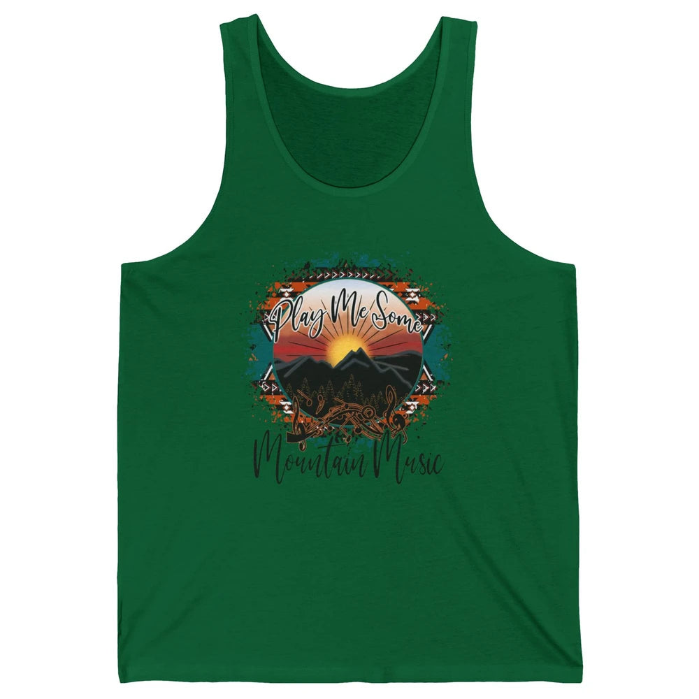 Retro Desert Dawn Play Me Some Mountain Music Western Life Unisex Jersey Tank