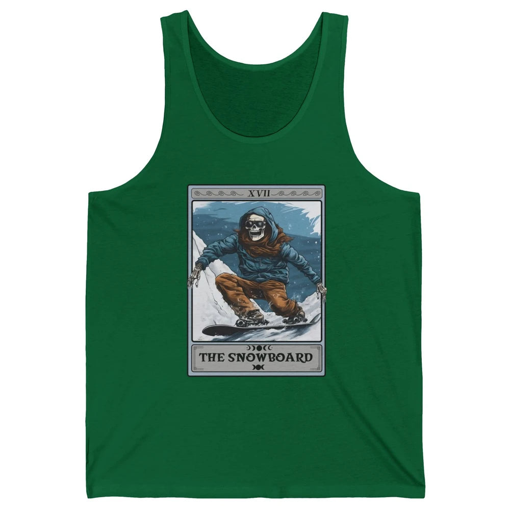 Skeleton The Snowboard Tarot Card Halloween Snowboarder Life Unisex Jersey Tank