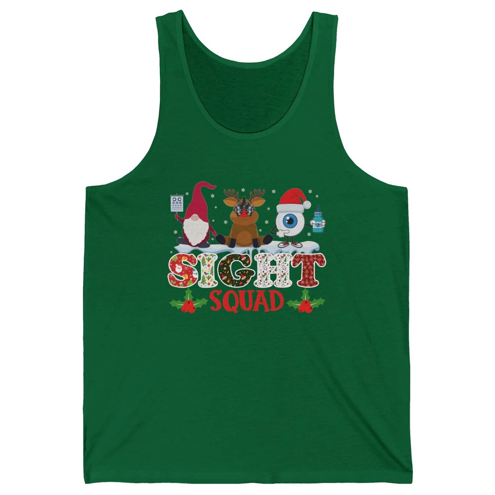 Optometrist Sight Squad Gnome Reindeer Optician Christmas Unisex Jersey Tank