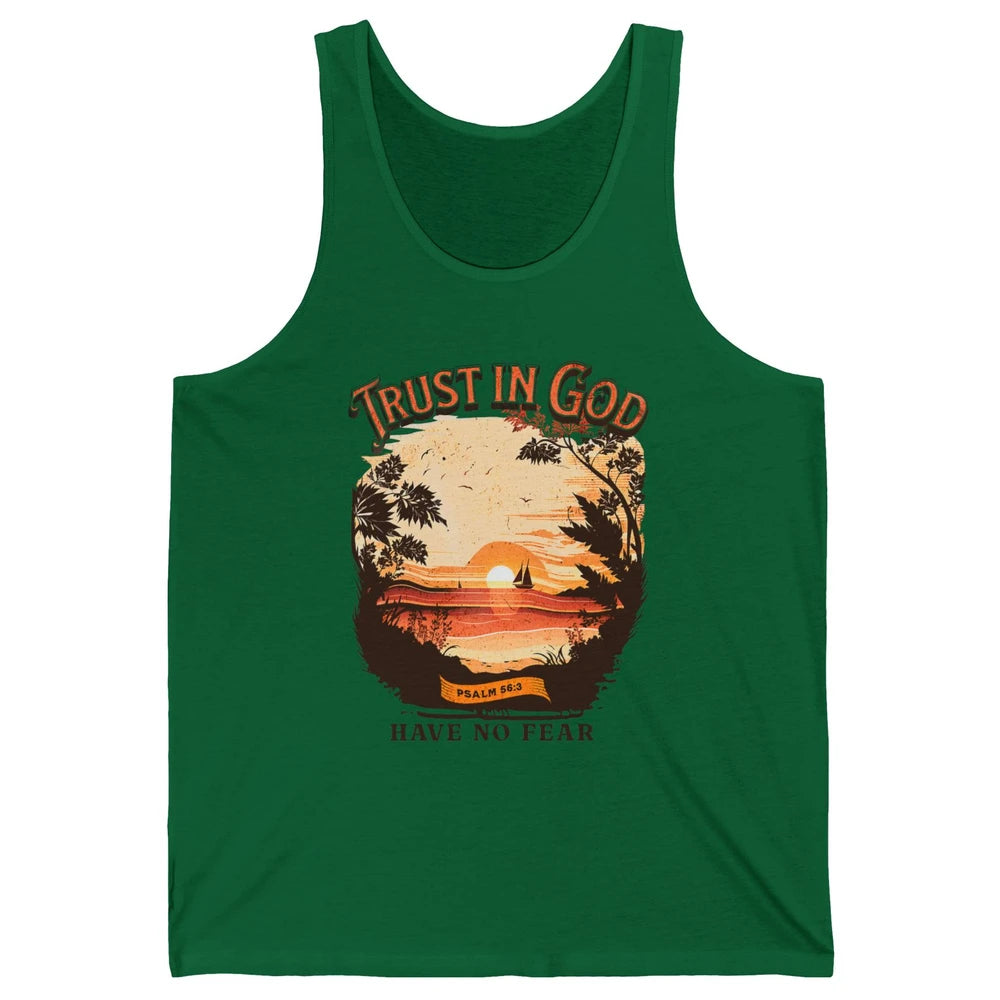 Retro Christian Boho Church Nature Trust In God Have No Fear Unisex Jersey Tank