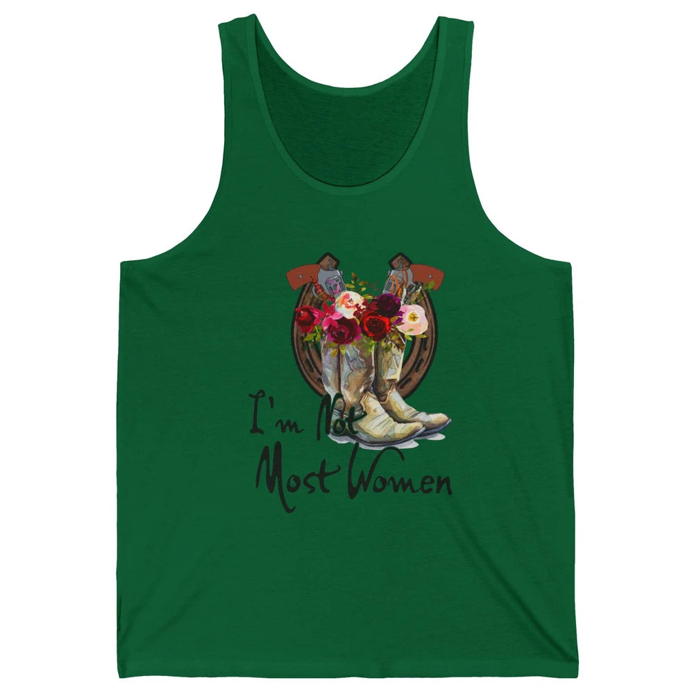 Retro Floral Cowgirl Boots I'm Not Most Women Western Cowboy Unisex Jersey Tank