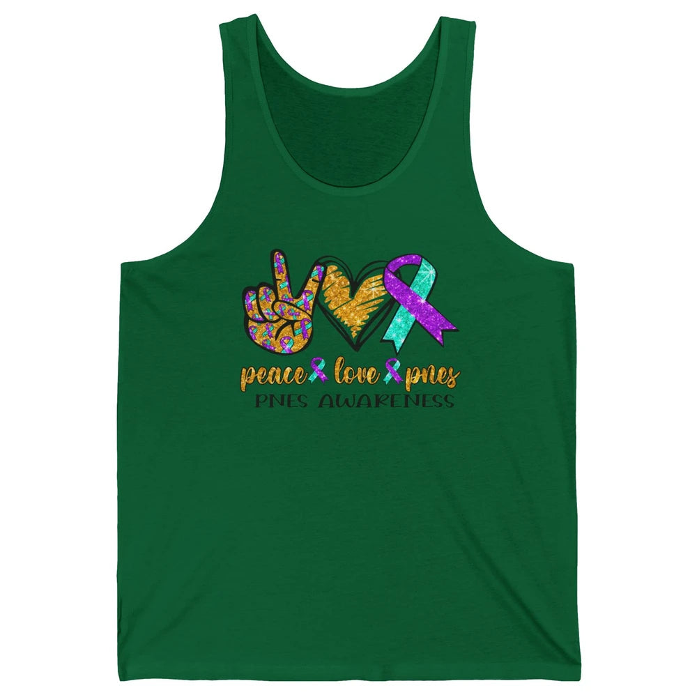 Psychogenic Non-epileptic Seizures Peace Love PNES Ribbon Unisex Jersey Tank