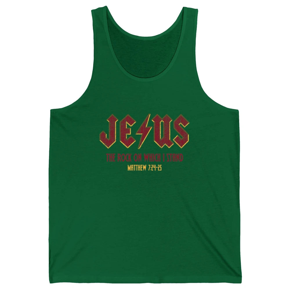 Retro Jesus The Rock On Which I Stand Faith Christian God Unisex Jersey Tank