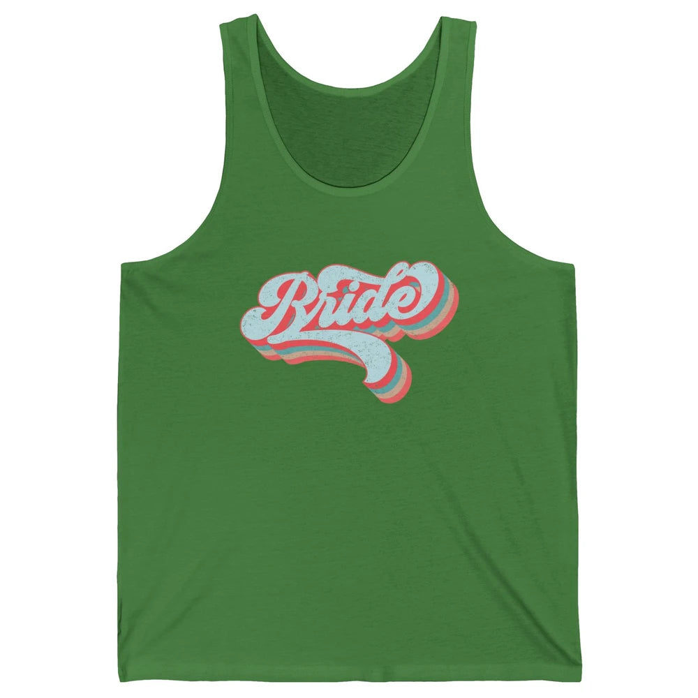 Retro 70s Future Bride Engaged Bachelorette Bridal Party Unisex Jersey Tank