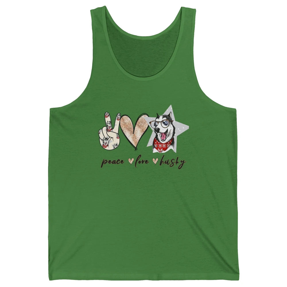 Peace Love Husky Funny Siberian Husky Mom Dog Lovers Gift Unisex Jersey Tank