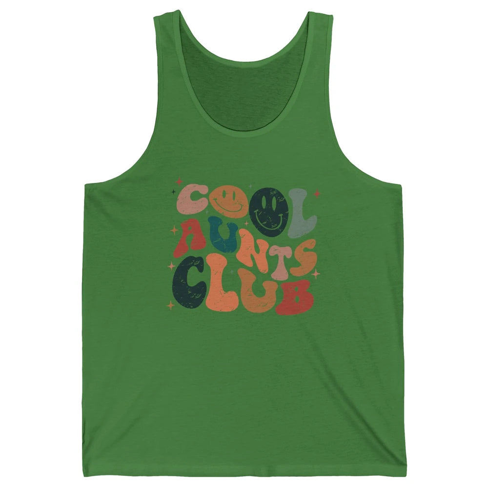 Retro Cool Aunts Club Funny Smiling Face Auntie Sister Gift Unisex Jersey Tank