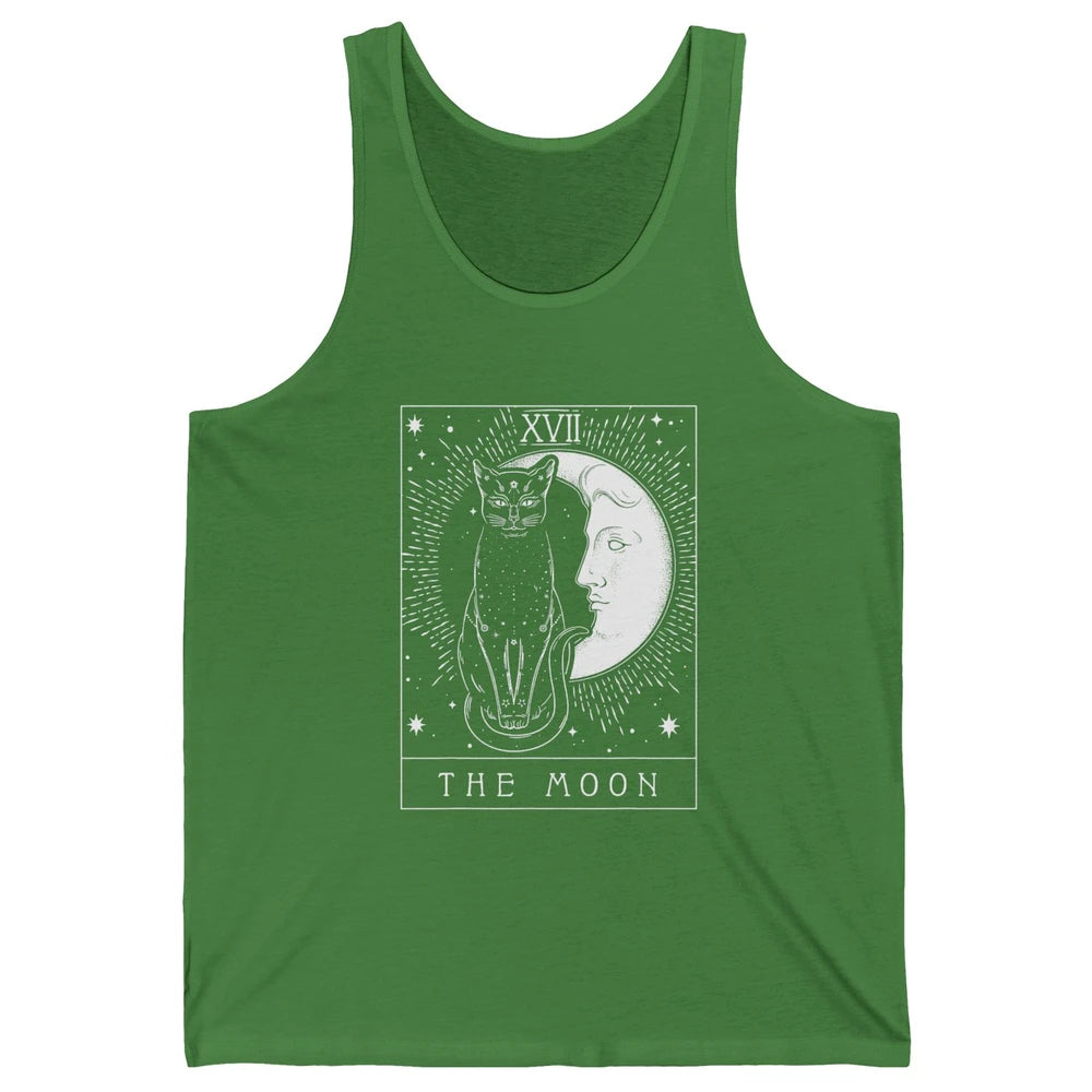 Retro Halloween Gothic Cat The Moon Tarot Card Witchcraft Unisex Jersey Tank