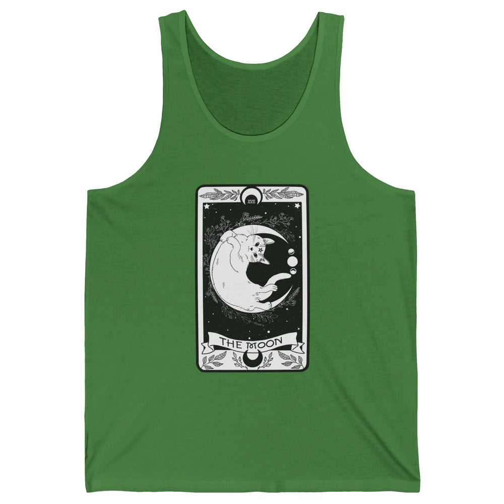 Retro Halloween Gothic Cat The Moon Tarot Card Witchcraft Unisex Jersey Tank