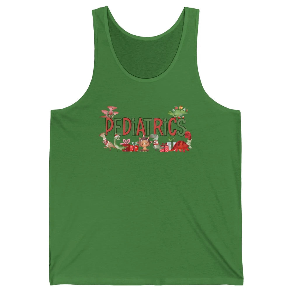 Pediatrics Christmas PEDS Nurse Dinosaur Xmas Physical Nurse Unisex Jersey Tank