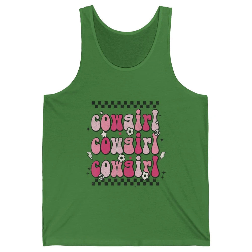 Retro Cowgirl Boho Rodeo Howdy Cowboy Texas Western Country Unisex Jersey Tank