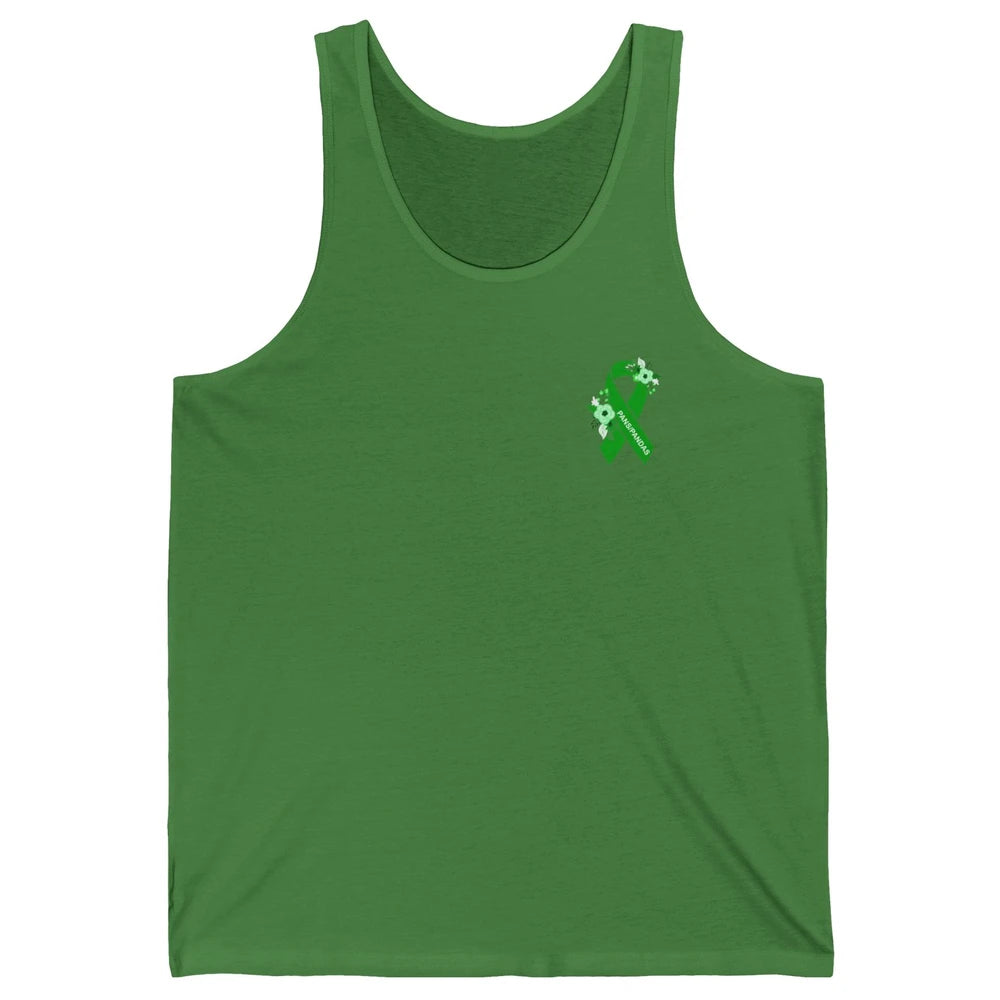 PANS/PANDAS Awareness Floral Green Ribbon Pans Disease Unisex Jersey Tank