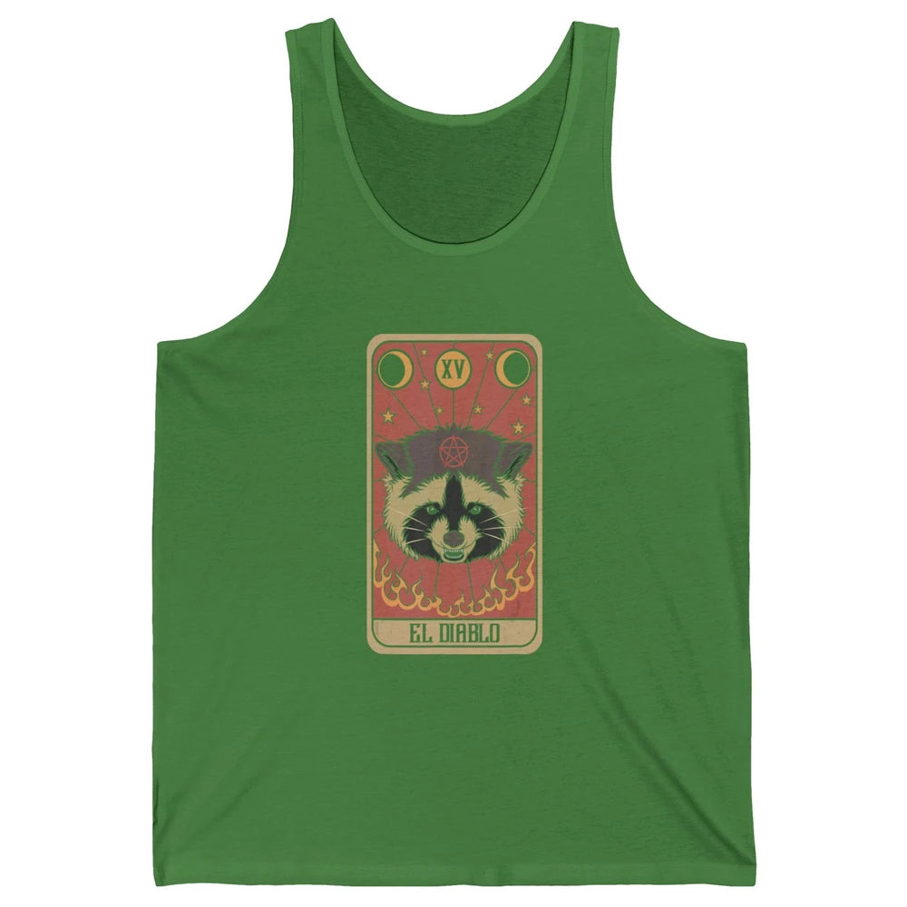 Raccoon Tarot Card Satanic Trash Panda Crescent Halloween Unisex Jersey Tank