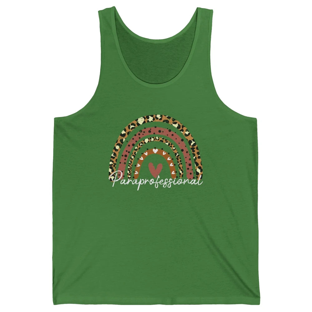 Retro Paraprofessional Life Rainbow Leopard Para Teacher Unisex Jersey Tank
