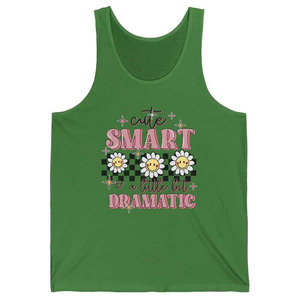 Retro Groovy Cute Smart & A Little Bit Dramatic Cute Girl Unisex Jersey Tank