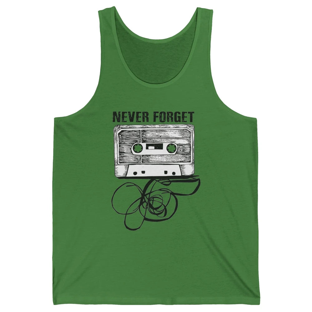 Retro 70s 80s 90s Never Forget Tape Cassette Pencil Music Unisex Jersey Tank