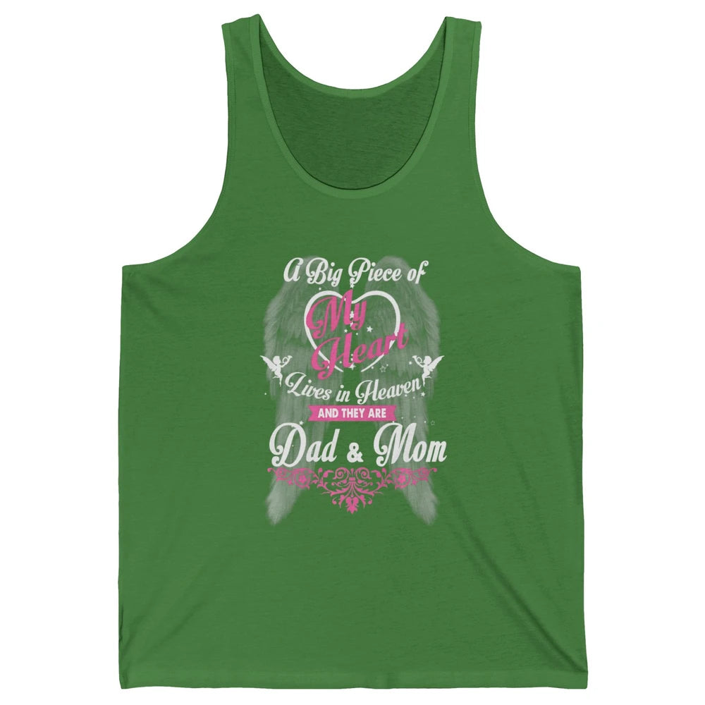 Parents Heaven Dad And Mom In Heaven Angel Wings Guardian Unisex Jersey Tank