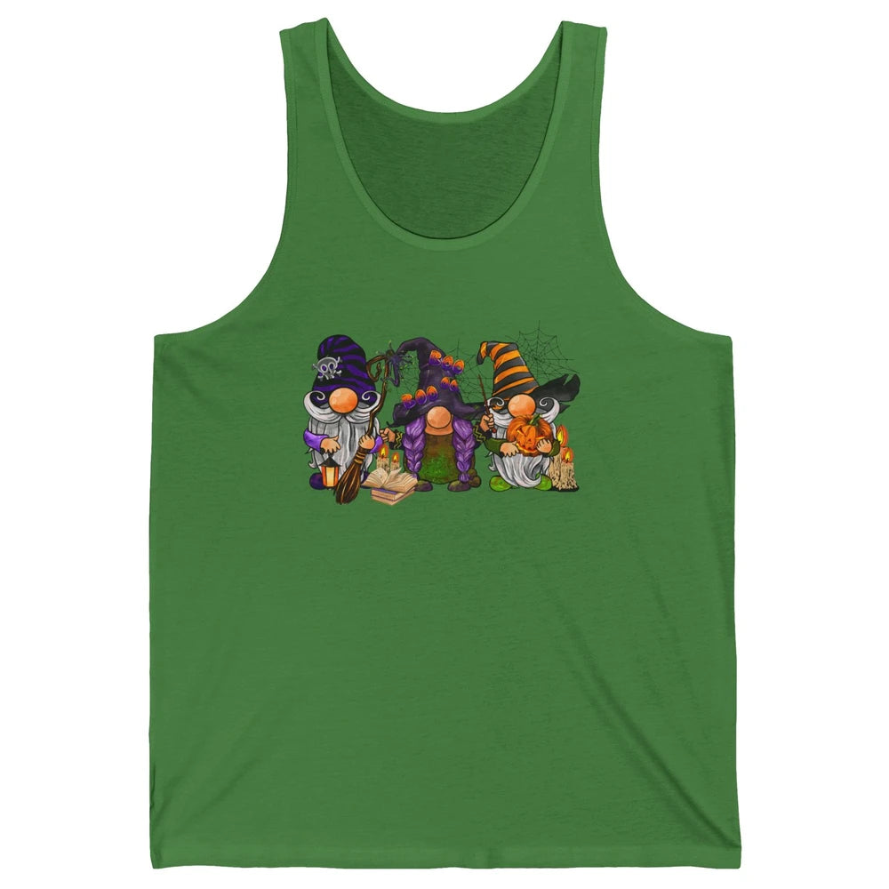 Retro Gnomes Witch Halloween Witchy Gnomies Horror Hallows Unisex Jersey Tank
